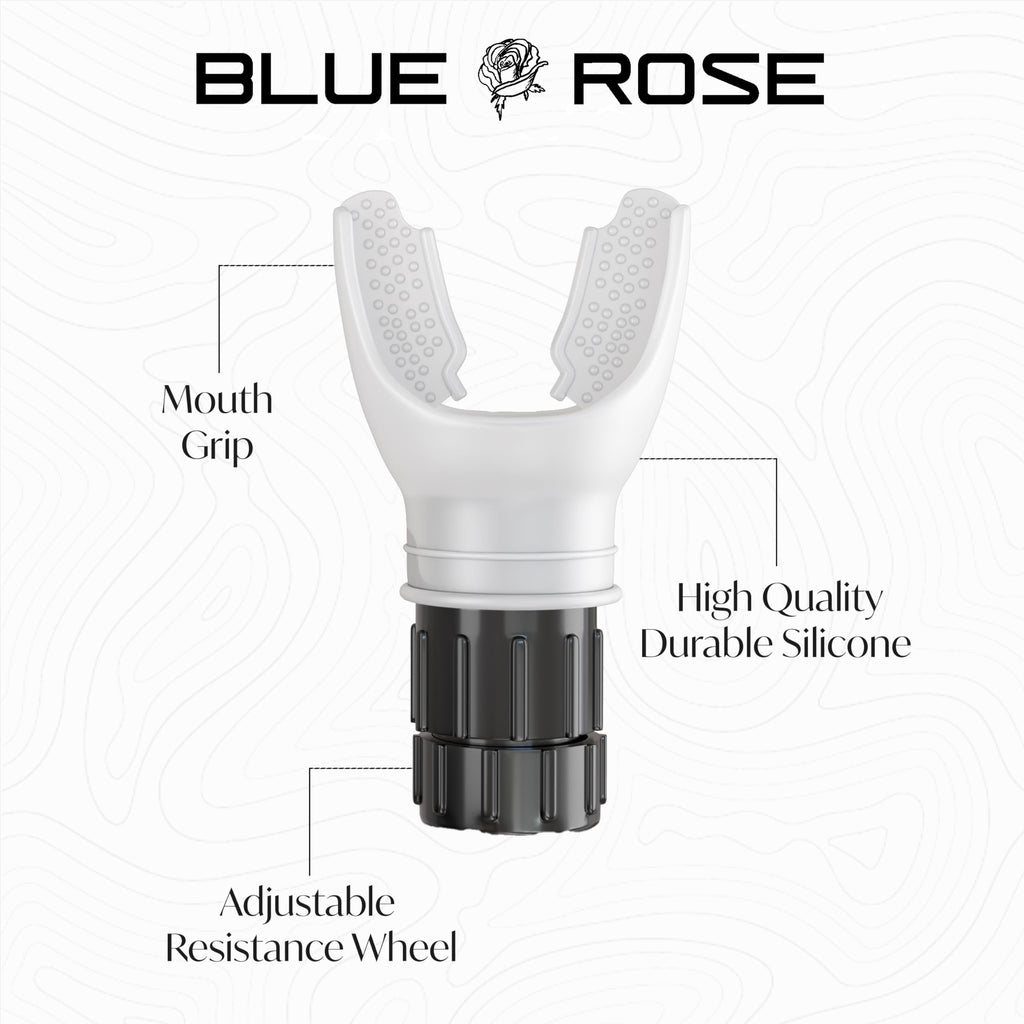 Blue Rose Lung Trainer with Adjustable Resistance Breathing Exerciser & Lung Cleanse Device for Enhanced Lung Capacity, Fitness & Respiratory Health – Includes Free eBook (Black)