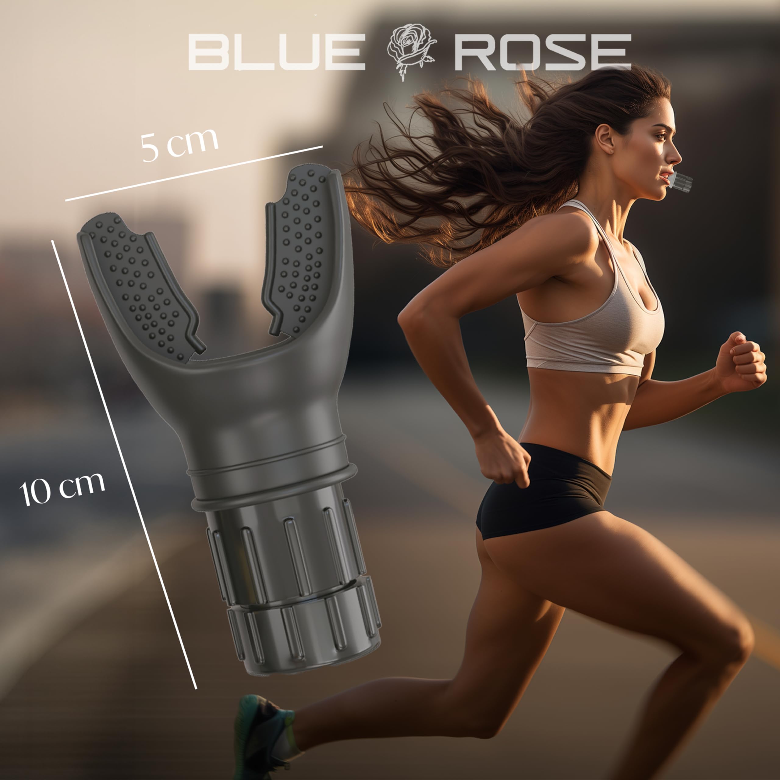 Blue Rose Lung Trainer with Adjustable Resistance Breathing Exerciser & Lung Cleanse Device for Enhanced Lung Capacity, Fitness & Respiratory Health – Includes Free eBook (Black)