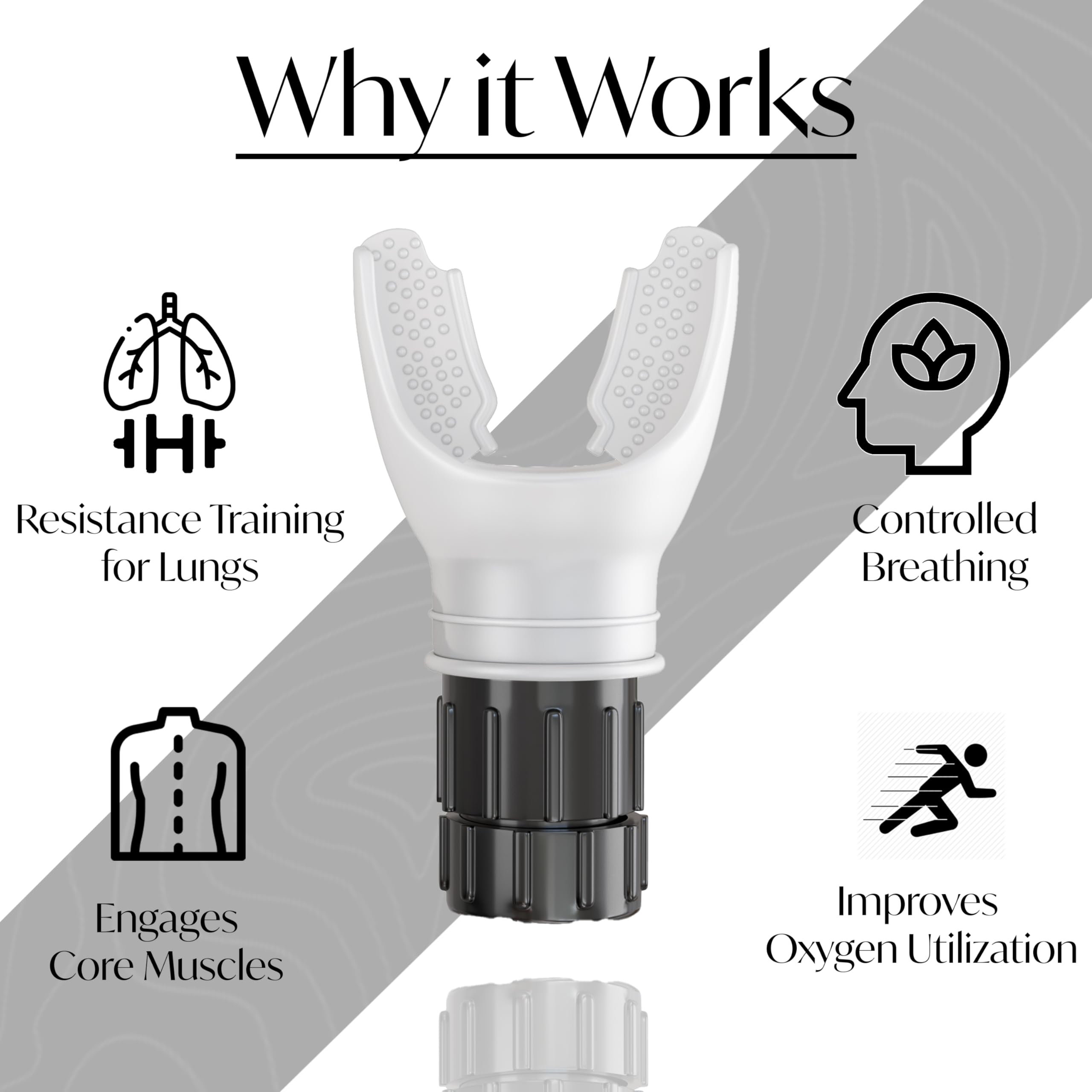 Blue Rose Lung Trainer with Adjustable Resistance Breathing Exerciser & Lung Cleanse Device for Enhanced Lung Capacity, Fitness & Respiratory Health – Includes Free eBook (Black)